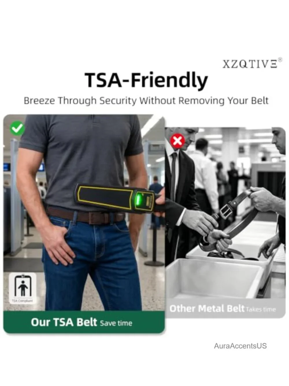 Elastic Braided Stretch Belt TSA Approved No Hole Mens Casual Golf Belt